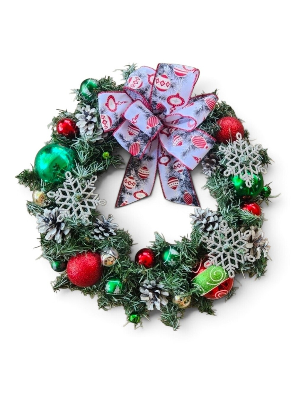 Handmade Festive Glitter Snowflake Christmas Wreath
